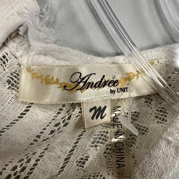 Andree by Unit Women's Sleeveless Off White Flowy Shift Dress Size Medium Zip - Picture 8 of 9